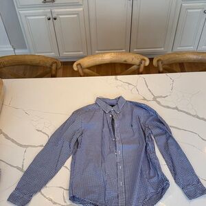 Ralph Lauren Navy and White Checkered Shirt